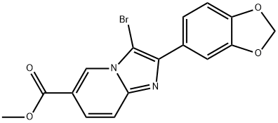 METHYL 2-(1,3-BENZODIOXOL-5-YL)-3-BROMOIMIDAZO[1,2-A]PYRIDINE-6-CARBOXYLATE 结构式