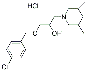 1-[(4-CHLOROBENZYL)OXY]-3-(3,5-DIMETHYLPIPERIDIN-1-YL)PROPAN-2-OL HYDROCHLORIDE 结构式