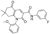 N-(3-FLUOROPHENYL)-1-(2-METHOXYPHENYL)-7,7-DIMETHYL-2,5-DIOXO-1,2,5,6,7,8-HEXAHYDRO-3-QUINOLINECARBOXAMIDE 结构式