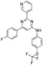 6-(4-FLUOROPHENYL)-2-PYRIDIN-3-YL-N-[4-(TRIFLUOROMETHOXY)PHENYL]PYRIMIDIN-4-AMINE 结构式