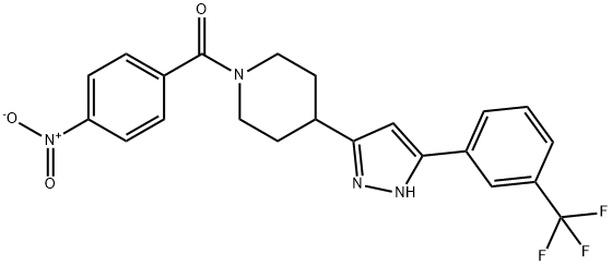 (4-NITROPHENYL)(4-(5-[3-(TRIFLUOROMETHYL)PHENYL]-1H-PYRAZOL-3-YL)PIPERIDINO)METHANONE 结构式