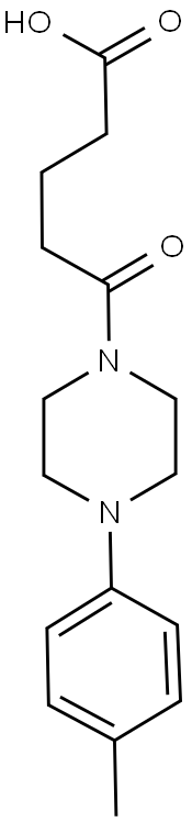 5-[4-(4-METHYLPHENYL)PIPERAZIN-1-YL]-5-OXOPENTANOIC ACID 结构式