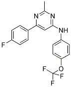 6-(4-FLUOROPHENYL)-2-METHYL-N-[4-(TRIFLUOROMETHOXY)PHENYL]PYRIMIDIN-4-AMINE 结构式