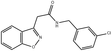 2-(1,2-Benzisoxazol-3-yl)-N-(3-chlorobenzyl)acetamide 结构式
