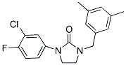 1-(3-CHLORO-4-FLUOROPHENYL)-3-(3,5-DIMETHYLBENZYL)IMIDAZOLIDIN-2-ONE 结构式