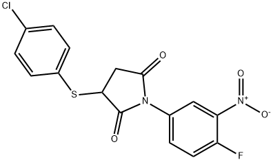 3-[(4-CHLOROPHENYL)SULFANYL]-1-(4-FLUORO-3-NITROPHENYL)DIHYDRO-1H-PYRROLE-2,5-DIONE 结构式
