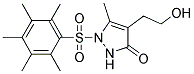 4-(2-HYDROXYETHYL)-5-METHYL-1-[(2,3,4,5,6-PENTAMETHYLPHENYL)SULFONYL]-1,2-DIHYDRO-3H-PYRAZOL-3-ONE 结构式