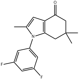 1-(3,5-DIFLUOROPHENYL)-2,6,6-TRIMETHYL-5,6,7-TRIHYDROINDOL-4-ONE 结构式