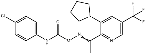 2-(([(4-CHLOROANILINO)CARBONYL]OXY)ETHANIMIDOYL)-3-(1-PYRROLIDINYL)-5-(TRIFLUOROMETHYL)PYRIDINE 结构式