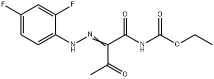 Ethyl N-(2-[2-(2,4-difluorophenyl)hydrazono]-3-oxobutanoyl)carbamate 结构式