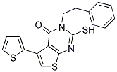 2-MERCAPTO-3-(2-PHENYLETHYL)-5-THIEN-2-YLTHIENO[2,3-D]PYRIMIDIN-4(3H)-ONE 结构式