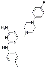 6-((4-(4-FLUOROPHENYL)PIPERAZIN-1-YL)METHYL)-N2-P-TOLYL-1,3,5-TRIAZINE-2,4-DIAMINE 结构式