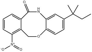 7-Nitro-2-(tert-pentyl)-6H-dibenzo[b,f][1,4]oxazocin-11(12H)-one 结构式