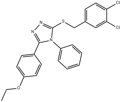 3-[(3,4-DICHLOROBENZYL)SULFANYL]-5-(4-ETHOXYPHENYL)-4-PHENYL-4H-1,2,4-TRIAZOLE 结构式