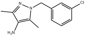 [1-(3-氯苄基)-3,5-二甲基-吡唑-4-基]胺 结构式