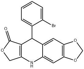 9-(2-BROMOPHENYL)-6,9-DIHYDRO[1,3]DIOXOLO[4,5-G]FURO[3,4-B]QUINOLIN-8(5H)-ONE 结构式