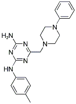 6-((4-PHENYLPIPERAZIN-1-YL)METHYL)-N2-P-TOLYL-1,3,5-TRIAZINE-2,4-DIAMINE 结构式