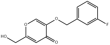 5-[(3-FLUOROBENZYL)OXY]-2-(HYDROXYMETHYL)-4H-PYRAN-4-ONE 结构式