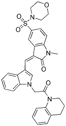(Z)-3-((1-(2-(3,4-DIHYDROQUINOLIN-1(2H)-YL)-2-OXOETHYL)-1H-INDOL-3-YL)METHYLENE)-1-METHYL-5-(MORPHOLINOSULFONYL)INDOLIN-2-ONE 结构式