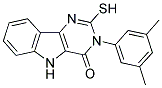 3-(3,5-DIMETHYLPHENYL)-2-MERCAPTO-3,5-DIHYDRO-4H-PYRIMIDO[5,4-B]INDOL-4-ONE 结构式