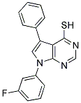7-(3-FLUOROPHENYL)-5-PHENYL-7H-PYRROLO[2,3-D]PYRIMIDINE-4-THIOL 结构式