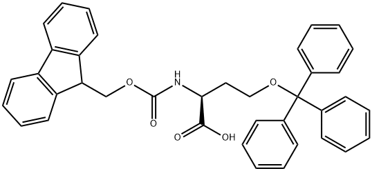 FMOC-(RS)-2-AMINO-4-TRITYLOXYBUTANOIC ACID 结构式