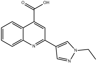 2-(1-ETHYL-1H-PYRAZOL-4-YL)-QUINOLINE-4-CARBOXYLIC ACID 结构式