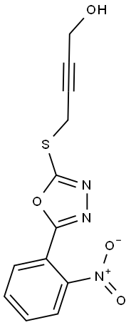 4-([5-(2-NITROPHENYL)-1,3,4-OXADIAZOL-2-YL]THIO)BUT-2-YN-1-OL 结构式