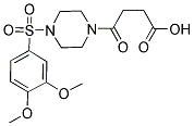 4-(4-[(3,4-DIMETHOXYPHENYL)SULFONYL]PIPERAZIN-1-YL)-4-OXOBUTANOIC ACID 结构式