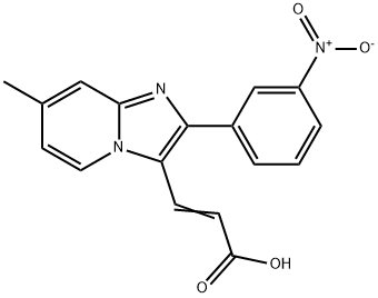3-[7-METHYL-2-(3-NITRO-PHENYL)-IMIDAZO[1,2-A]-PYRIDIN-3-YL]-ACRYLIC ACID 结构式