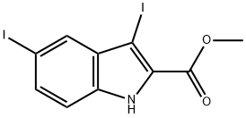 3,5-二碘-1H-吲哚-2-羧酸甲酯 结构式