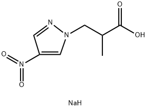 2-甲基-3-(4-硝基-1H-吡唑-1-基)丙酸钠 结构式