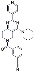 3-(4-PIPERIDIN-1-YL-2-PYRIDIN-4-YL-7,8-DIHYDRO-5H-PYRIDO[4,3-D]PYRIMIDINE-6-CARBONYL)-BENZONITRILE 结构式