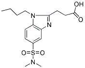 3-[1-BUTYL-5-[(DIMETHYLAMINO)SULFONYL]-1H-BENZIMIDAZOL-2-YL]PROPANOIC ACID 结构式