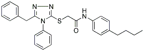 2-[(5-BENZYL-4-PHENYL-4H-1,2,4-TRIAZOL-3-YL)SULFANYL]-N-(4-BUTYLPHENYL)ACETAMIDE 结构式