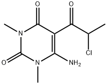 6-氨基-5-(2-氯-1-氧代丙基)-1,3-二甲基嘧啶-2,4-二酮 结构式