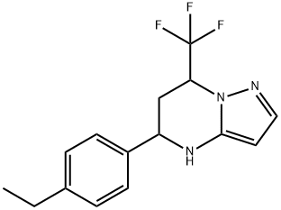 5-(4-ETHYL-PHENYL)-7-TRIFLUOROMETHYL-4,5,6,7-TETRAHYDRO-PYRAZOLO[1,5-A]PYRIMIDINE 结构式