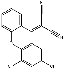 2-([2-(2,4-DICHLOROPHENOXY)PHENYL]METHYLENE)MALONONITRILE 结构式
