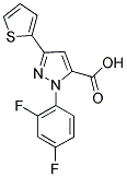 1-(2,4-DIFLUOROPHENYL)-3-(THIOPHEN-2-YL)-1H-PYRAZOLE-5-CARBOXYLIC ACID 结构式