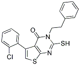 5-(2-CHLOROPHENYL)-2-MERCAPTO-3-(2-PHENYLETHYL)THIENO[2,3-D]PYRIMIDIN-4(3H)-ONE 结构式