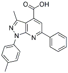 3-METHYL-6-PHENYL-1-P-TOLYL-1H-PYRAZOLO[3,4-B]PYRIDINE-4-CARBOXYLIC ACID 结构式