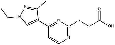 [4-(1-乙基-3-甲基-1H-吡唑-4-基)-嘧啶-2-基磺酰基]-乙酸 结构式