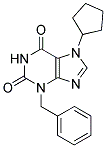 3-BENZYL-7-CYCLOPENTYL-3,7-DIHYDRO-PURINE-2,6-DIONE 结构式