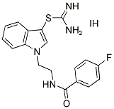 1-(2-[(4-FLUOROBENZOYL)AMINO]ETHYL)-1H-INDOL-3-YL IMIDOTHIOCARBAMATE HYDROIODIDE 结构式