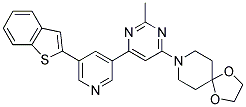 8-[6-(5-Benzo[b]thiophen-2-yl-pyridin-3-yl)-2-methyl-pyrimidin-4-yl]-1,4-dioxa-8-aza-spiro[4.5]decane 结构式