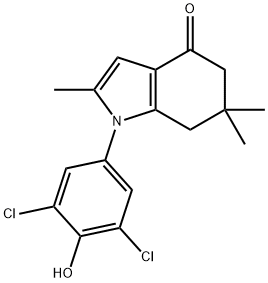 1-(3,5-Dichloro-4-hydroxyphenyl)-2,6,6-trimethyl-5,6,7-trihydroindol-4-one 结构式