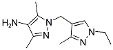 1-(1-ETHYL-3-METHYL-1H-PYRAZOL-4-YLMETHYL)-3,5-DIMETHYL-1H-PYRAZOL-4-YLAMINE 结构式