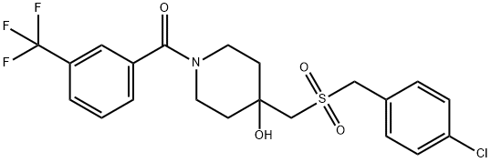 (4-([(4-CHLOROBENZYL)SULFONYL]METHYL)-4-HYDROXYPIPERIDINO)[3-(TRIFLUOROMETHYL)PHENYL]METHANONE 结构式