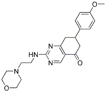 7-(4-METHOXYPHENYL)-2-(2-MORPHOLINOETHYLAMINO)-7,8-DIHYDROQUINAZOLIN-5(6H)-ONE 结构式