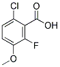 6-氟-2-氟-3-甲氧基苯甲酸 结构式